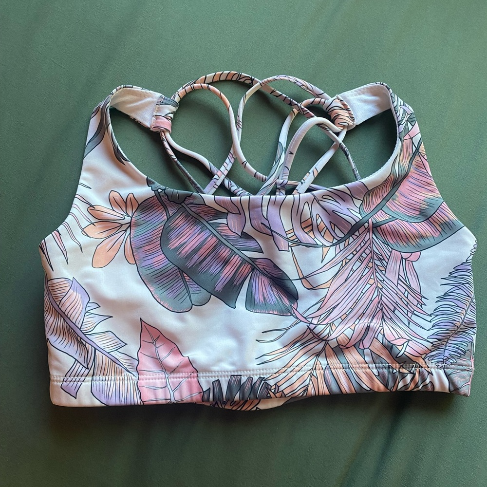Colorful leaf sports bra